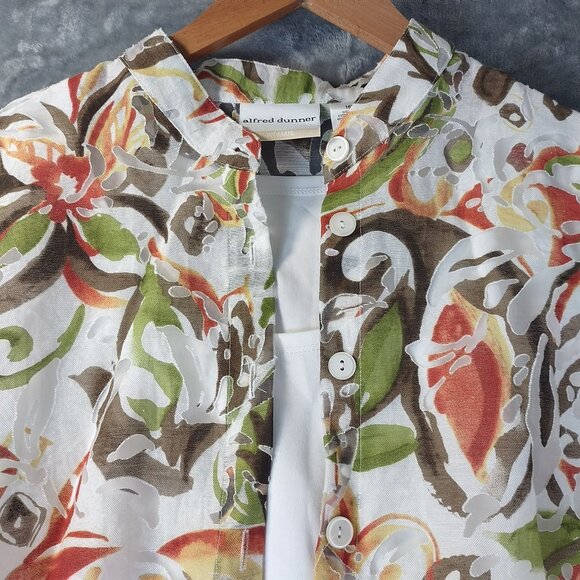 Alfred Dunner Womens Floral Open Front Jacket 16W Multicolor Rayon Career‎ Boho - Picture 8 of 10